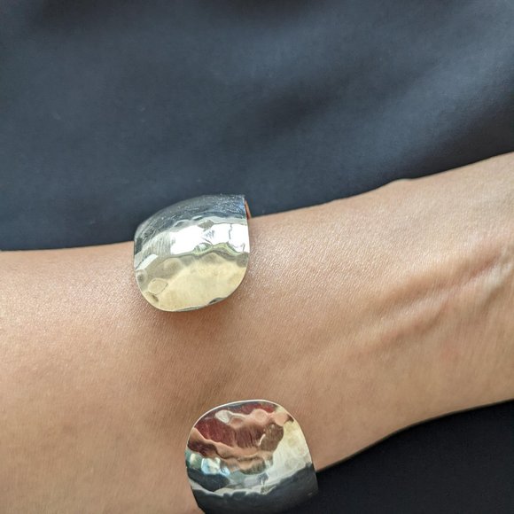 Hammered Sterling Silver Cuff Bracelet - Picture 5 of 6